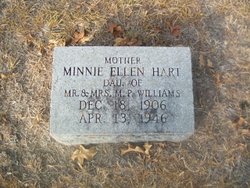 Minnie Ellen <I>Williams</I> Hart 