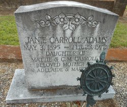 Janie <I>Carroll</I> Adams 