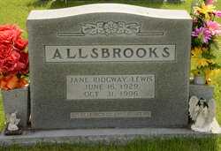 Margaret Jane <I>Ridgway</I> Allsbrooks 