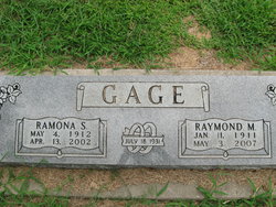 Ramona Sarah <I>Wagoner</I> Gage 
