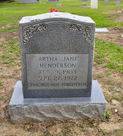 Artha Jane <I>Henderson</I> Henderson 
