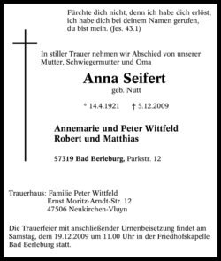 Anna <I>Nutt</I> Seifert 