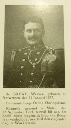Lieut Werner Ferdinand Charles Louis de Bavay 