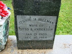 Jennie M <I>Hillman</I> Anderson 
