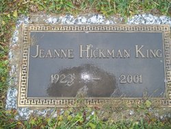 Anna Jeanne <I>Hickman</I> King 