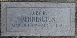 Ruby Katherine <I>Robertson</I> Pennington 
