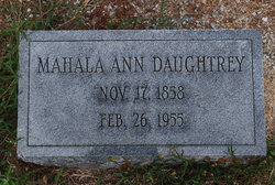Mahala Ann Daughtrey 
