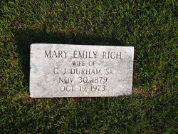 Mary Emily <I>Rich</I> Durham 