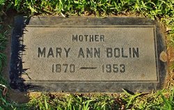 Mary Martha Ann <I>Patterson</I> Bolin 