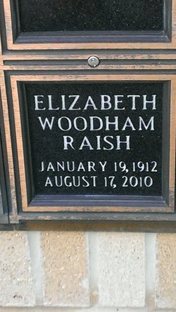 Elizabeth Grace <I>Woodham</I> Raish 