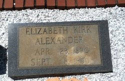 Elizabeth Ann “Betty” <I>Kirk</I> Alexander 