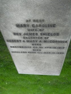 Mary Caroline <I>McCormick</I> Shields 