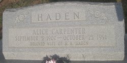 Alice Fay <I>Carpenter</I> Haden 