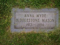 Anna Maria “Myde” <I>Biddlestone</I> Mason 
