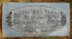 Aletha Venis <I>Knight</I> Blackman 