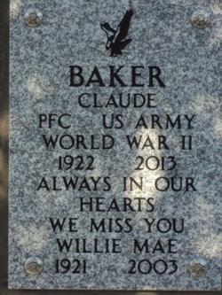 Willie Mae <I>Miller</I> Baker 