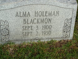 Alma Evelyn <I>Holeman</I> Blackmon 