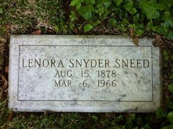 Lenora Ann “Lena” <I>Snyder</I> Sneed 