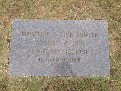 Madeline Elizabeth <I>Vick</I> Fowler 