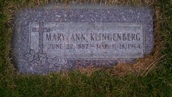 Mary Anna <I>Gordon</I> Klingenberg 