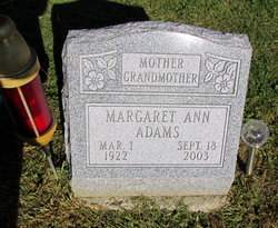 Margaret Ann <I>Danver</I> Adams 