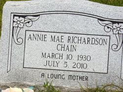 Annie Mae <I>Richardson</I> Chain 
