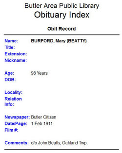 Mary <I>Beatty</I> Burford 