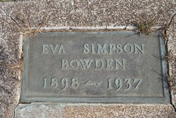 Eva <I>Simpson</I> Bowden 