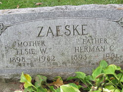 Elsie E. <I>Weege</I> Zaeske 