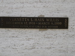 Vernetta Leona <I>Hain</I> Willis 