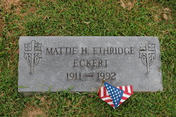 Mattie Ethridge <I>Hickok</I> Eckert 
