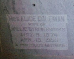 Alice <I>Coleman</I> Brooks 