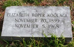 Elizabeth <I>Roper</I> Koolage 