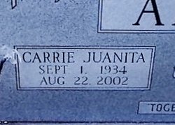 Carrie Juanita <I>Young</I> Adams 