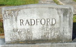 Gussie Elizabeth “Lizzie” <I>Partin</I> Radford 