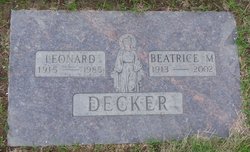 Beatrice M <I>Laabs</I> Decker 