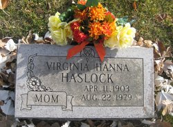 Virginia <I>Hanna</I> Haslock 
