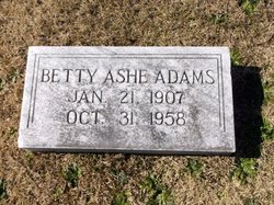 Betty <I>Ashe</I> Adams 