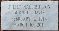 Juliet <I>Halliburton</I> Davis 