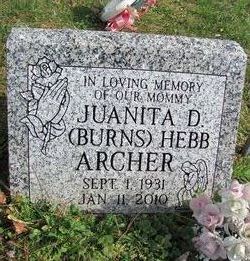 Juanita Delores <I>Burns</I> Hebb Archer 