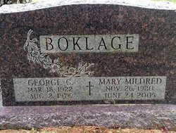 Mary Mildred “Millie” <I>Buckman</I> Boklage 