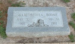 Allie <I>Bethea</I> Boone 