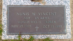 Sgt Nunis W. Vincent 