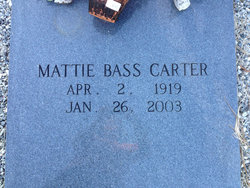 Mattie Jane <I>Bass</I> Carter 