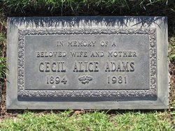 Cecil Alice <I>Tipton</I> Adams 