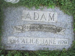 Alice Jane <I>Clapperton</I> Adam 