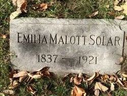 Emelia Sabrina “Amelia” <I>Malott</I> Solar 