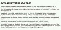 Ernest R Overman 