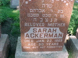 Sarah <I>Cantor</I> Ackerman 