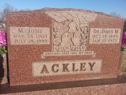 Mary Josephine “Josie” <I>Shook</I> Ackley 